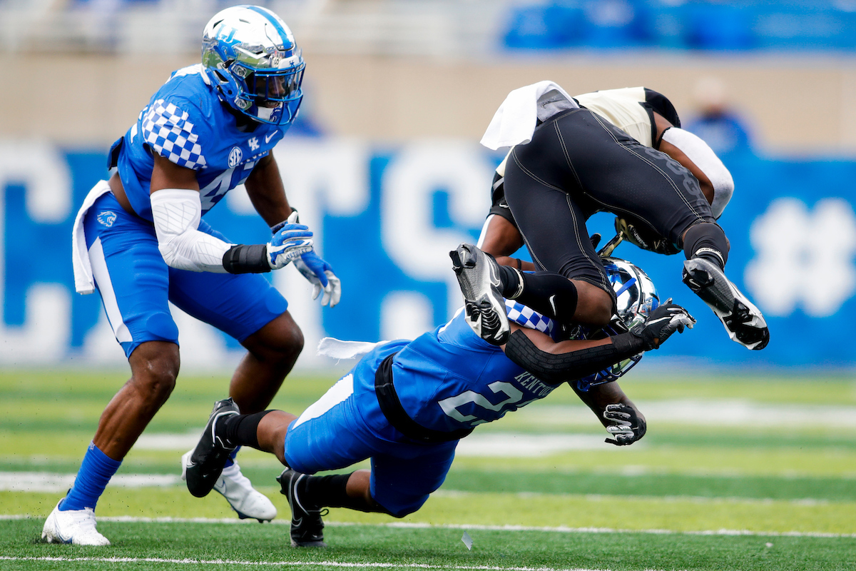 Tyrell Ajian.

UK beat Vandy 38-35.

Photo by Chet White | UK Athletics