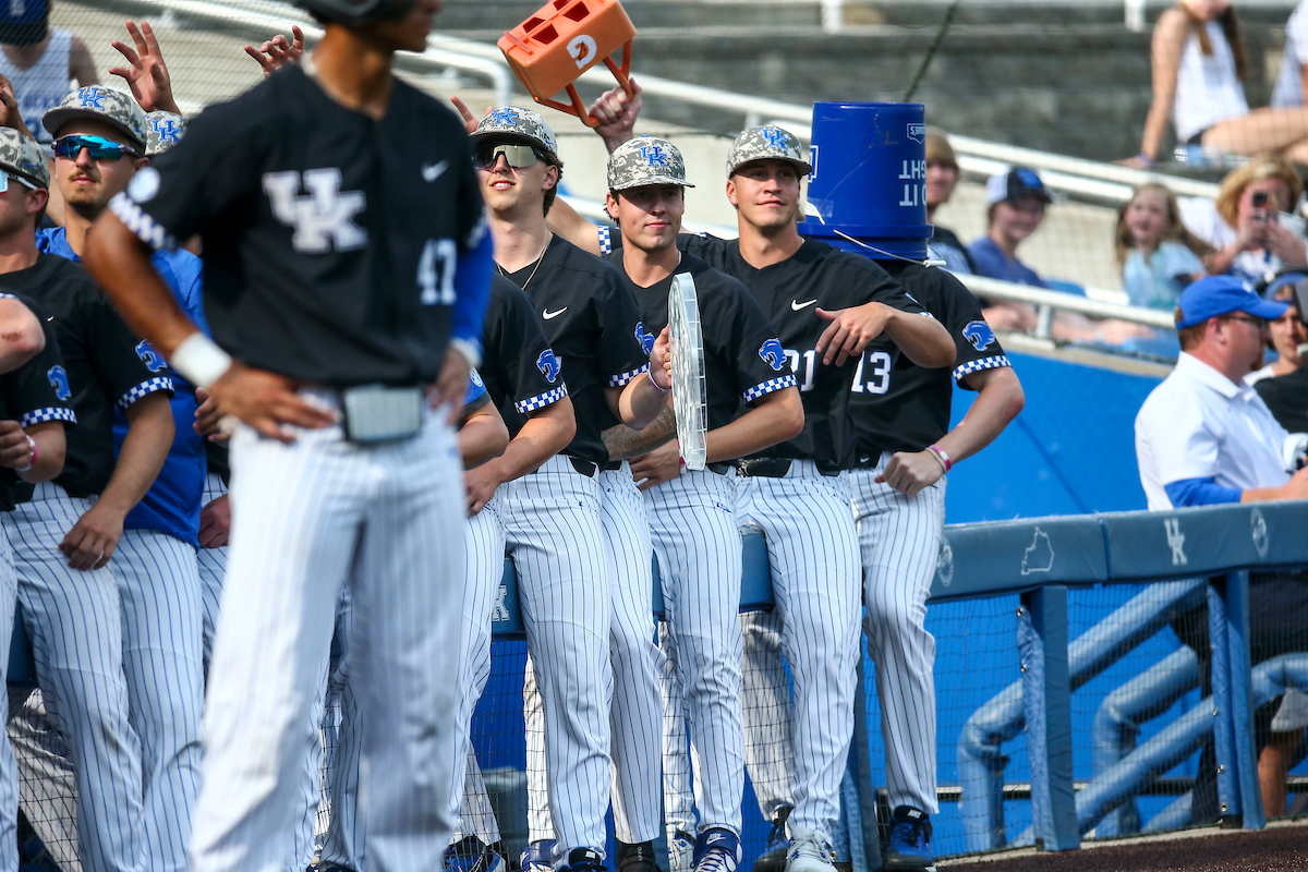 Reed Gannon. Sean Harney. Wyatt Hudepohl. James McCoy.

Kentucky beats Auburn 6-3.

Photo by Sarah Caputi | UK Athletics