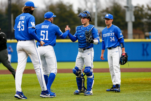 Sean Harney, Kirk Liebert, Chase Bryan and Holt Jones. 

Kentucky beats Milwaukee, 4-2. 

Photo By Barry Westerman | UK Athletics