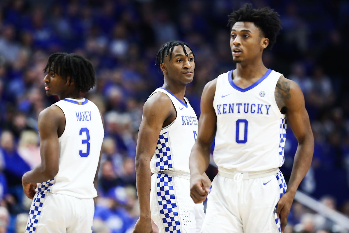 Tyrese Maxey. Immanuel Quickley. Ashton Hagans.

UK beat Auburn 73-66.

Photo by Elliott Hess | UK Athletics