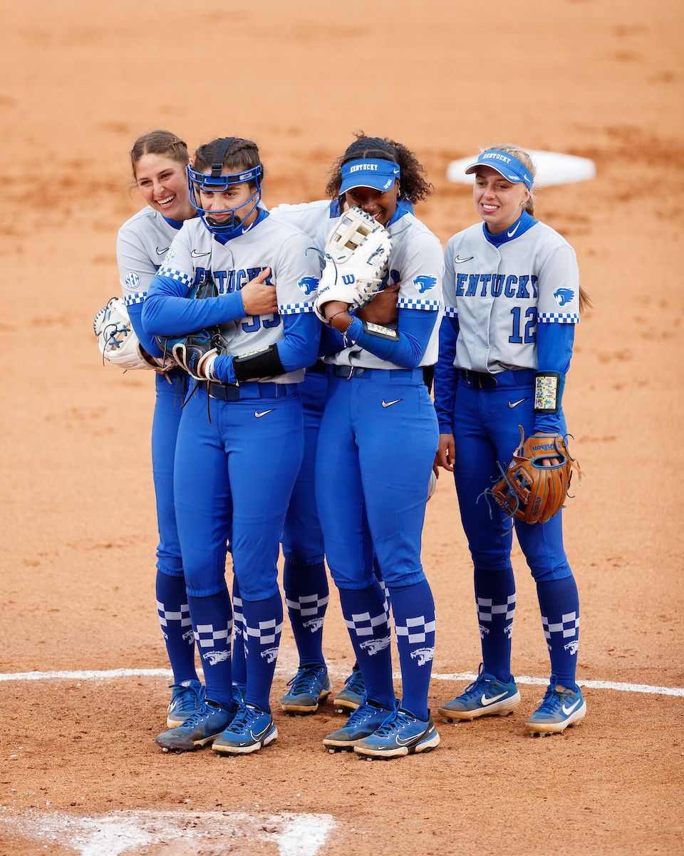 Team. Alexia Lacatena. Meeko Harrison. Miranda Stossard. Margaret Tobias.

Kentucky loses to Ohio State 3-0.

Photo by Elliott Hess | UK Athletics