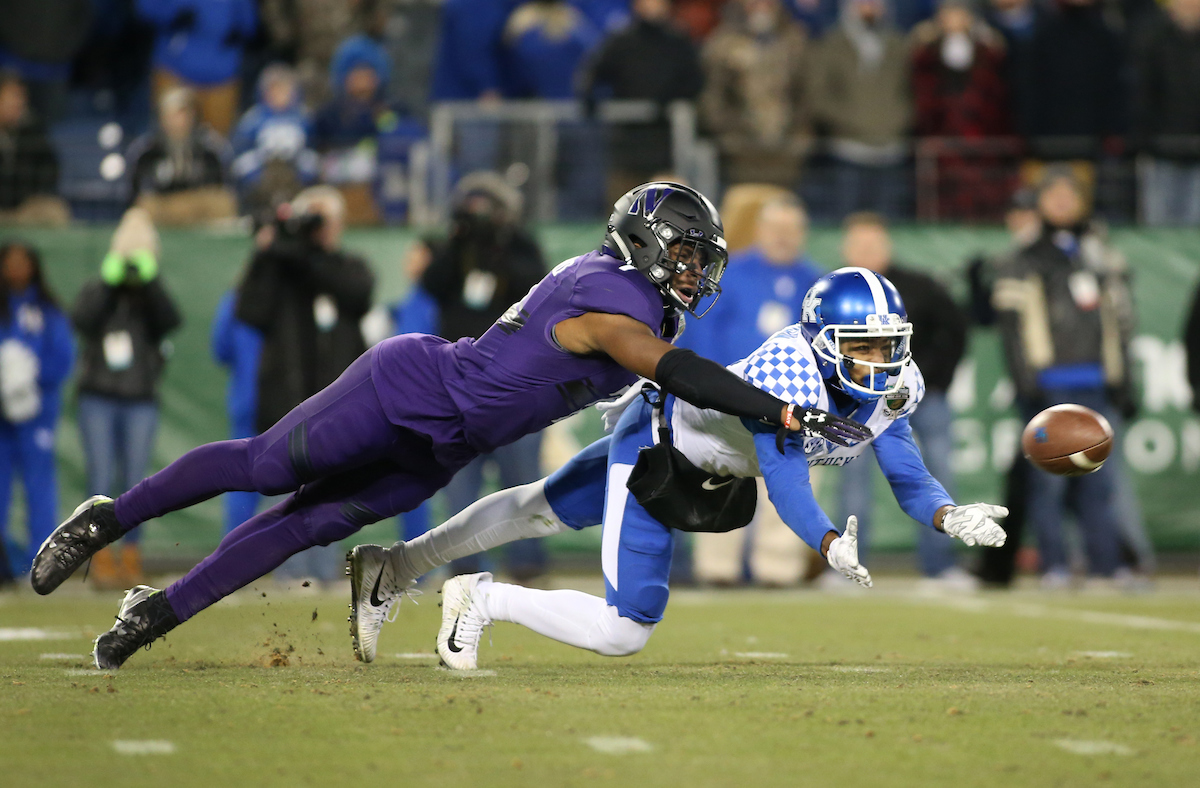 The University of Kentucky football team falls to Northwestern 23-24 in the Music City Bowl on Friday, December 29, 2017, at Nissan Field in Nashville, Tn.


Photo By Barry Westerman | UK Athletics