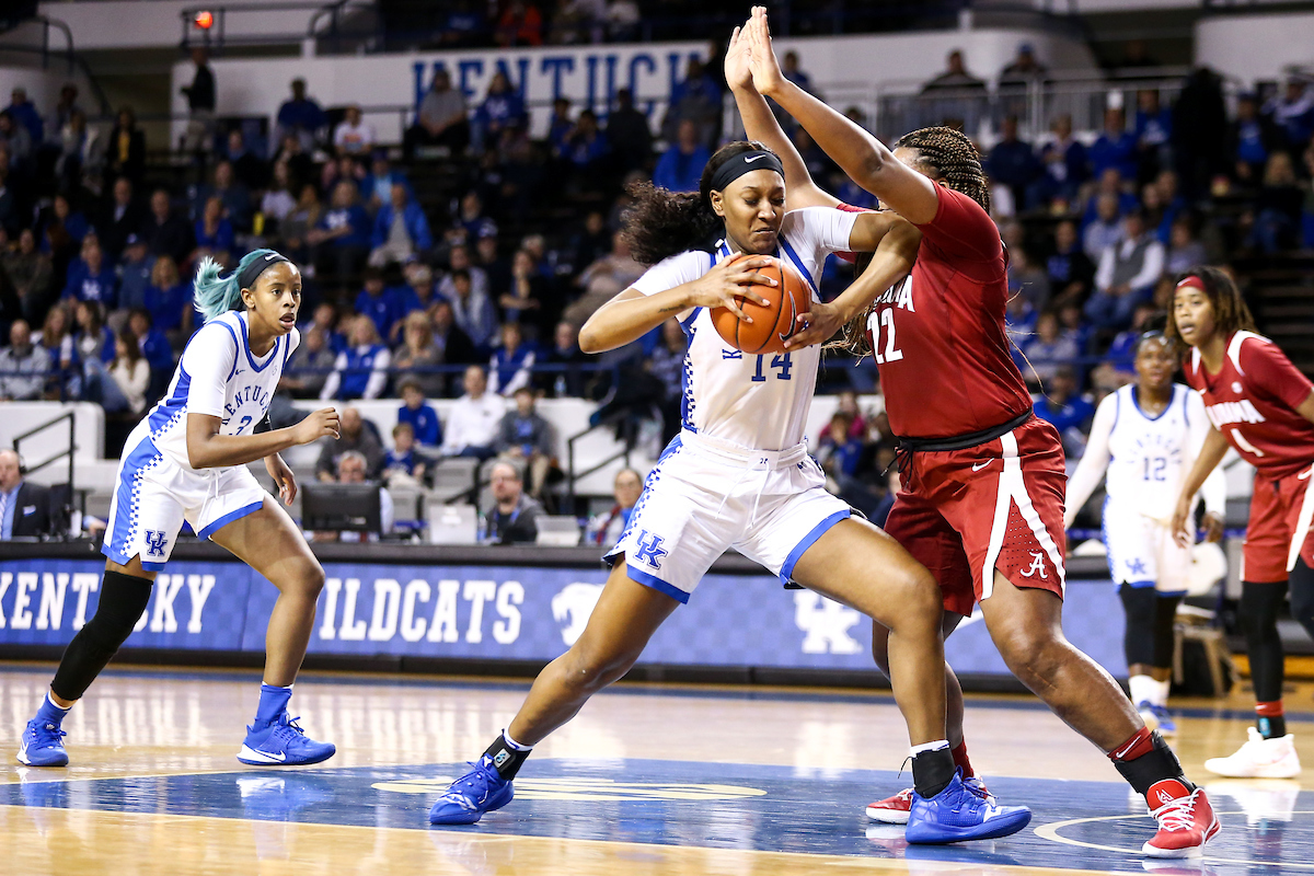 Tatyana Wyatt. 

Kentucky beat Alabama 66 - 62. 

Photo by Eddie Justice | UK Athletics