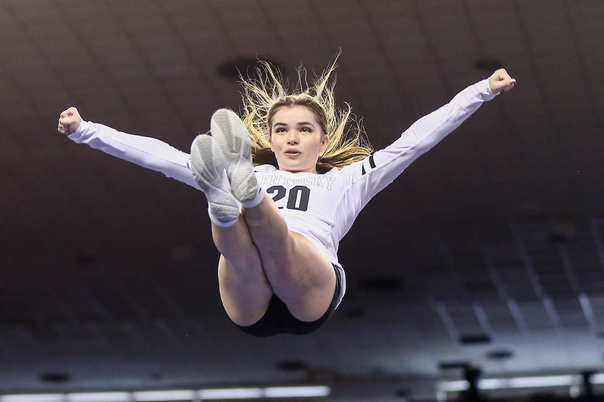 Gabbi Freeman.

Kentucky Stunt blue and white scrimmage. 

Photo by Abbey Cutrer | UK Athletics