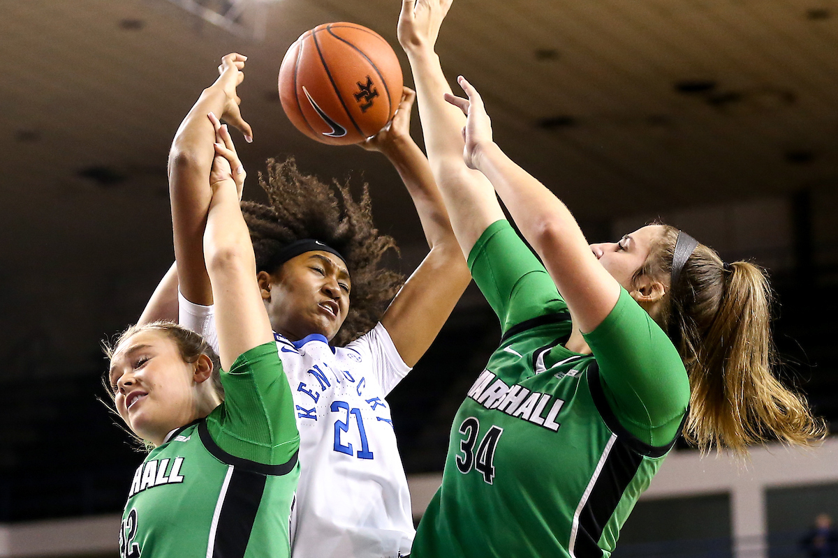 Nyah Leveretter.  

Kentucky beats Marshall 79-45.

Photo by Eddie Justice | UK Athletics