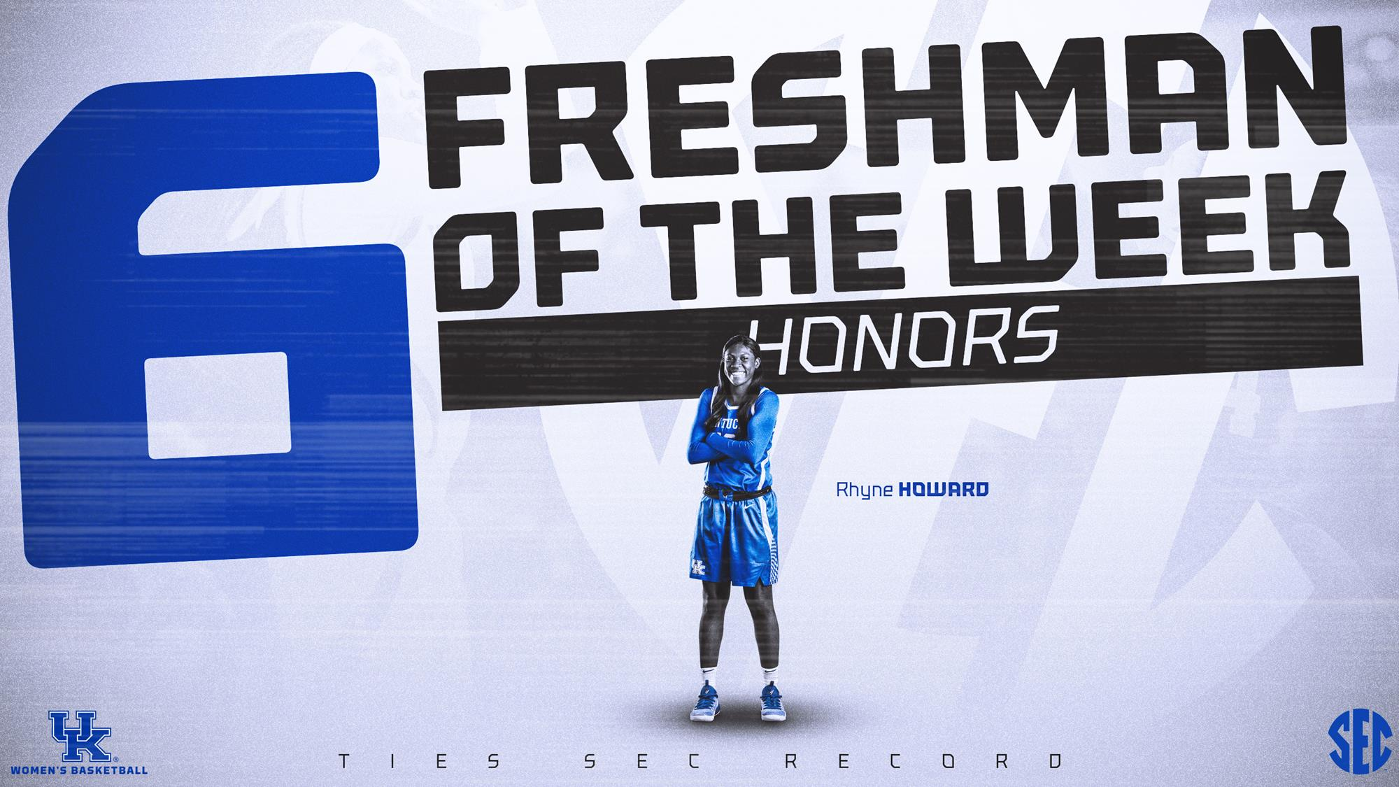 Howard Ties SEC Record With Sixth Freshman of the Week Honor