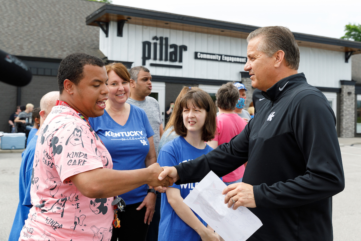 Coach John Calipari.

Some of the Kentucky men's basketball team visited the Pillar Community Engagement Center on Tuesday in Crestwood, Kentucky.

Photo by Elliott Hess | UK Athletics