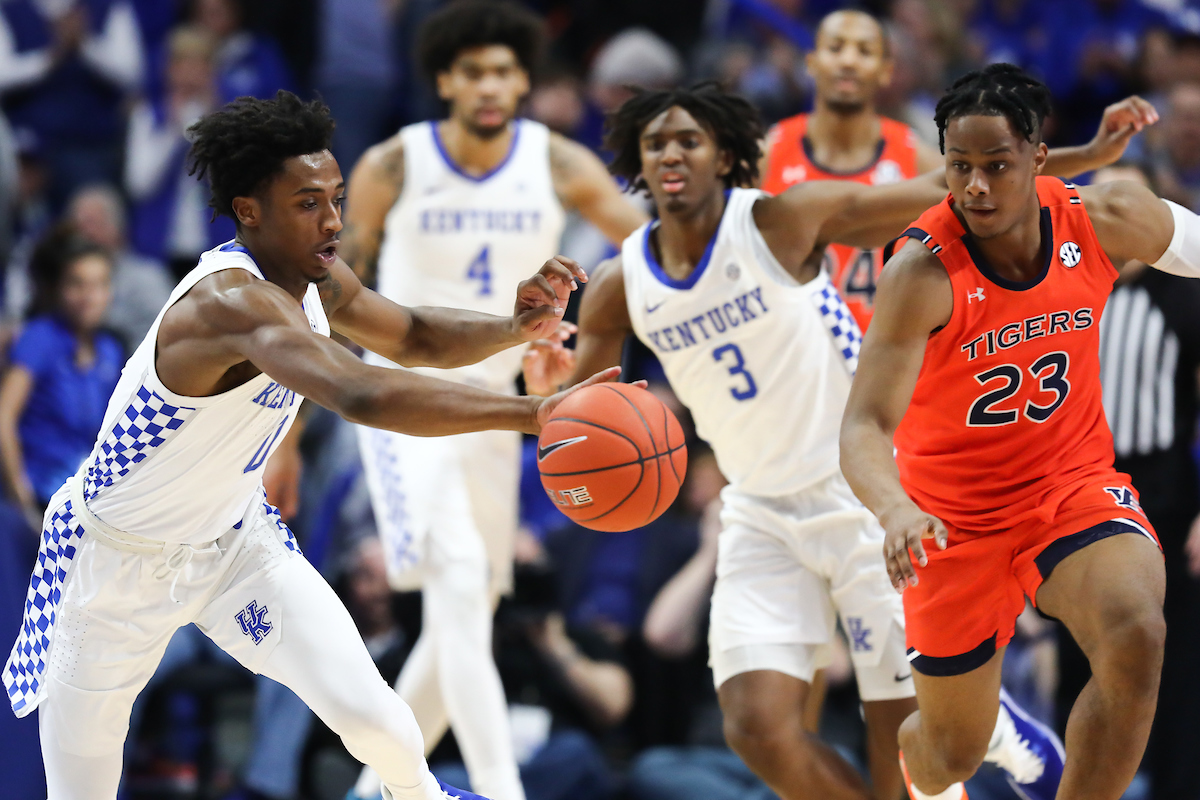 Ashton Hagans. Tyrese Maxey.

UK beat Auburn 73-66.

Photo by Elliott Hess | UK Athletics