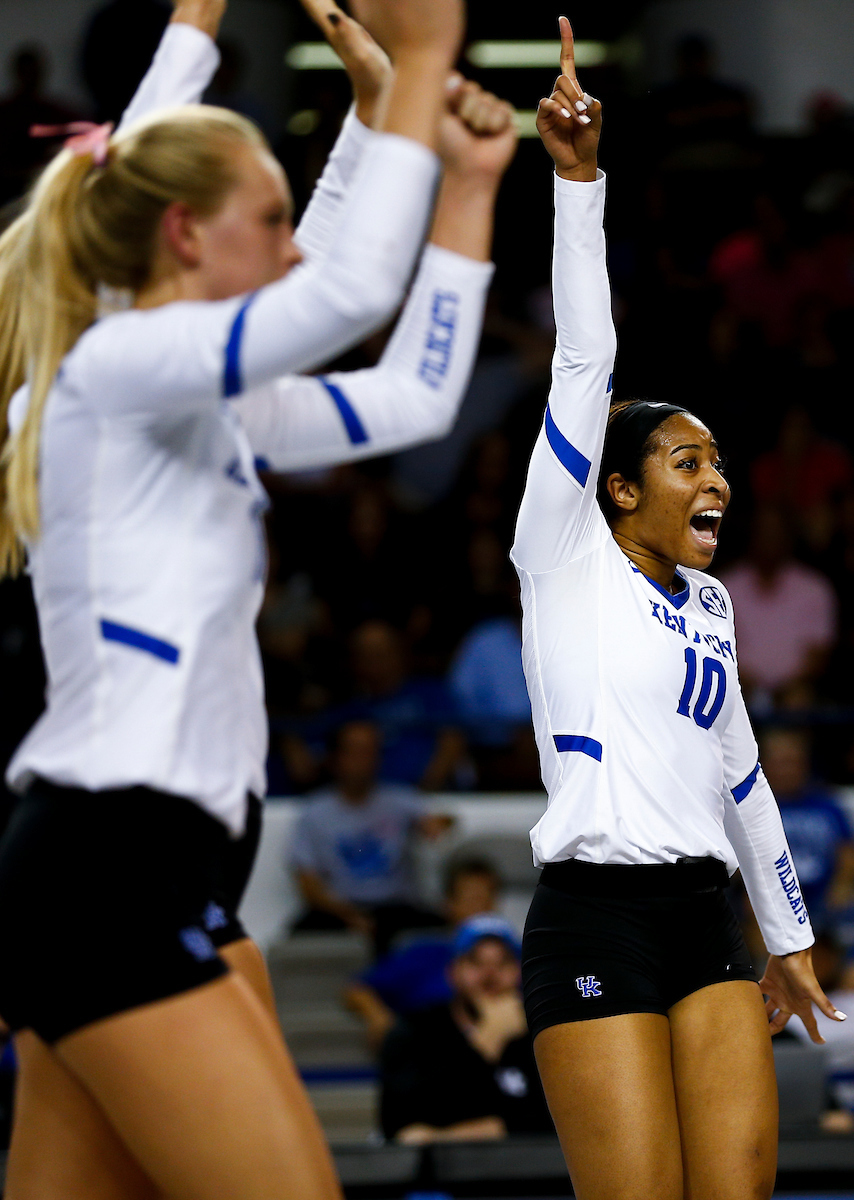 Caitlyn Cooper.

UK Volleyball falls to Georgia 2-3. 

Photo by Isaac Janssen | UK Athletics