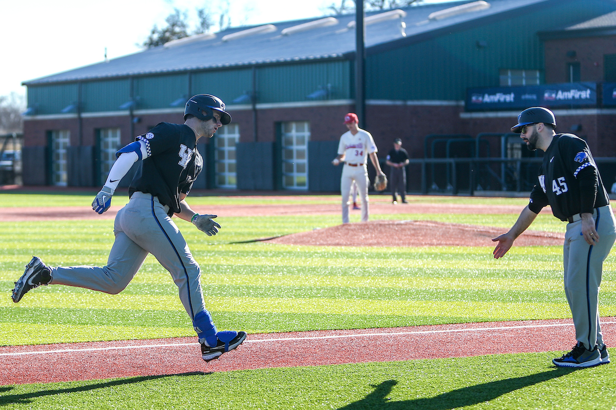 Jacob Plastiak and Coach Nick Ammirati.

Kentucky defeats Jacksonville State 15-1.

Photo by Sarah Caputi | UK Athletics