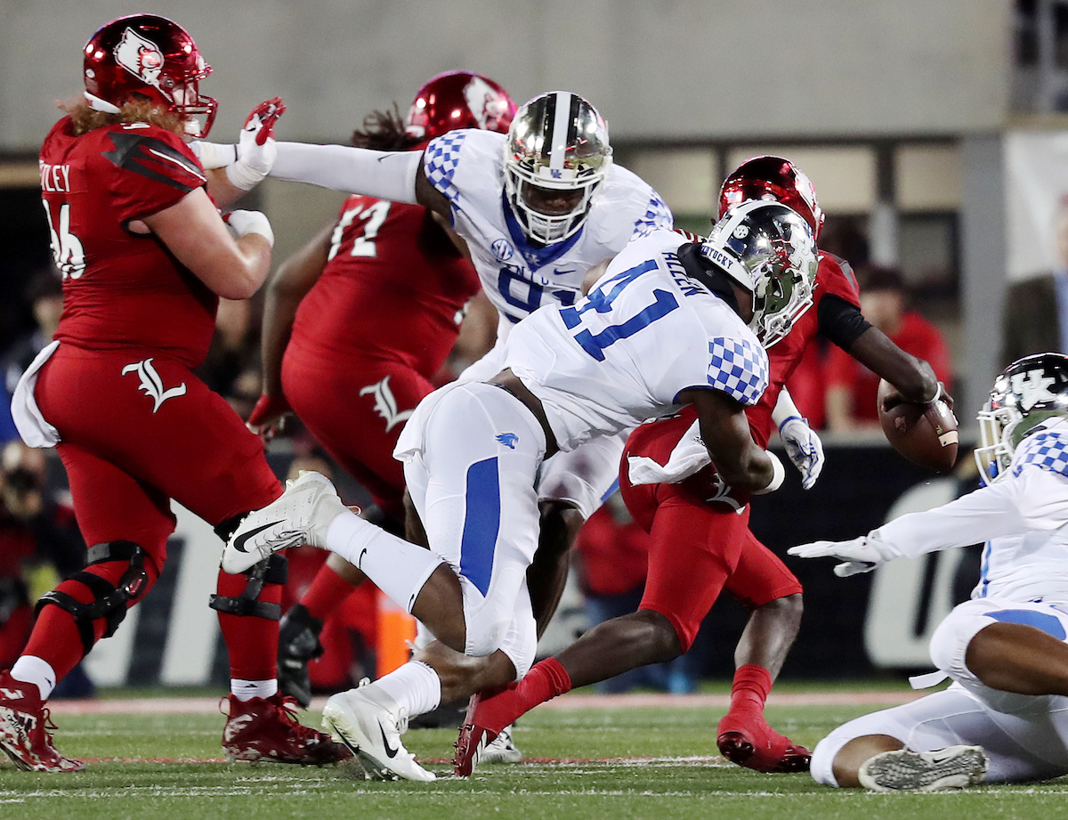 Josh Allen, 

UK football beats Louisville 56-10 at Cardinal Stadium. 

Photo by Britney Howard  | UK Athletics