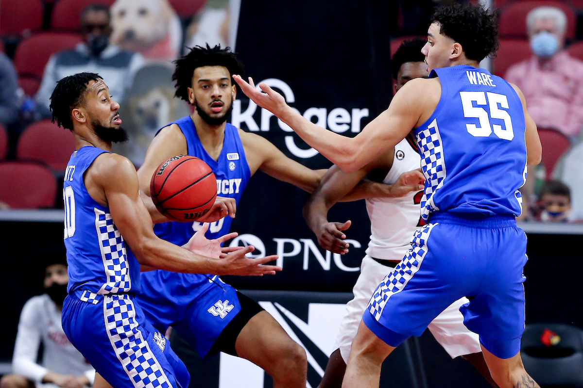 Davion Mintz. Olivier Sarr. Lance Ware.

Kentucky loses to Louisville 62-59.

Photo by Chet White | UK Athletics