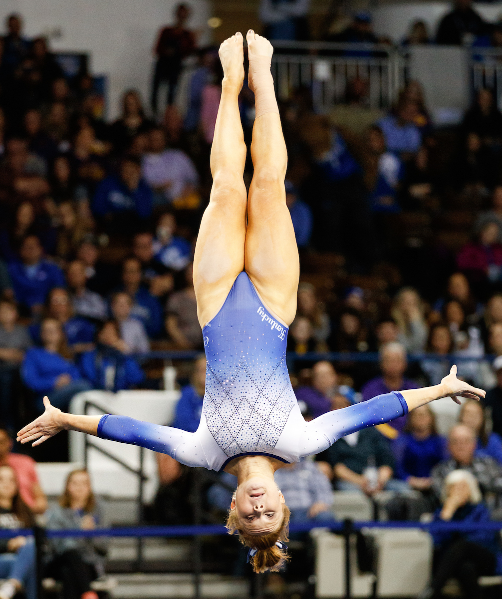 SIDNEY DUKES.


The University of Kentucky gymnastics team beats LSU, 197.150 - 196.025.

Photo by Elliott Hess | UK Athletics