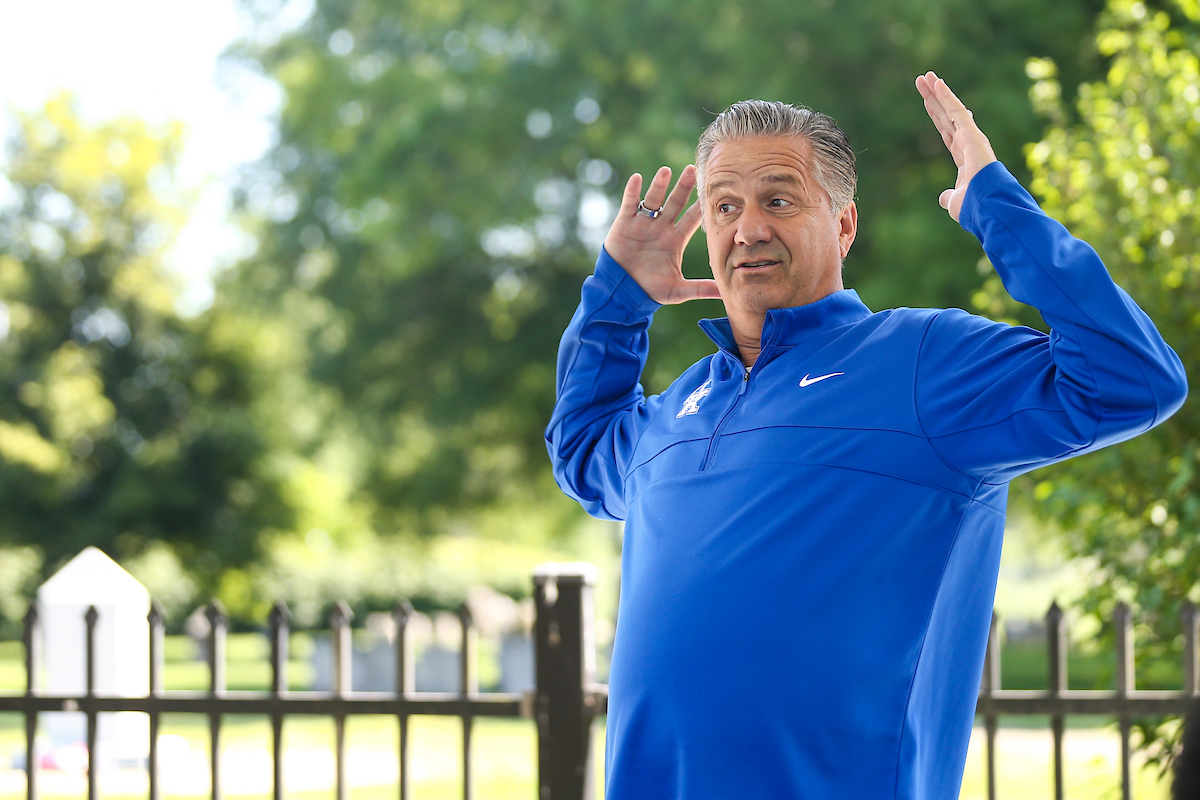 John Calipari.

The Kentucky men's basketball team visited Fort Knox on Friday to visit with students and take a tour of the General George Patton Museum.

Photo by Grace Bradley | UK Athletics