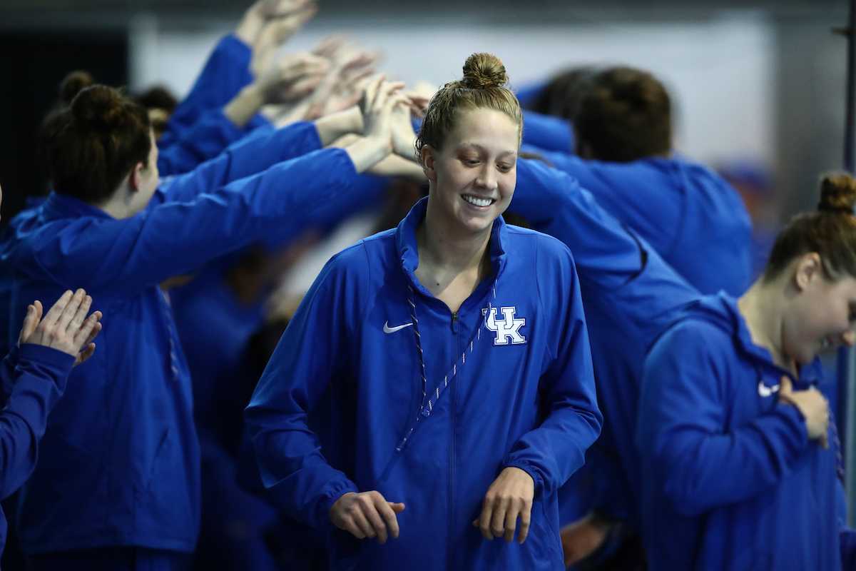 The UK men's and women's swim and drive teams beat Louisville on Senior Day at the Lancaster Aquatic Center on Saturday, January 26, 2019.

Photo by Elliott Hess | UK Athletics