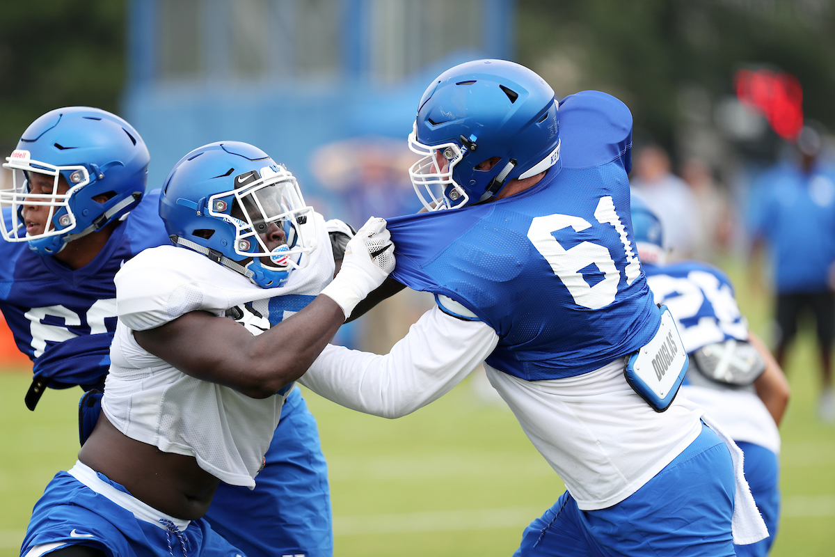 The Football Team training camp Friday, August 10,  2018. 

Photo by Britney Howard | UK Athletics