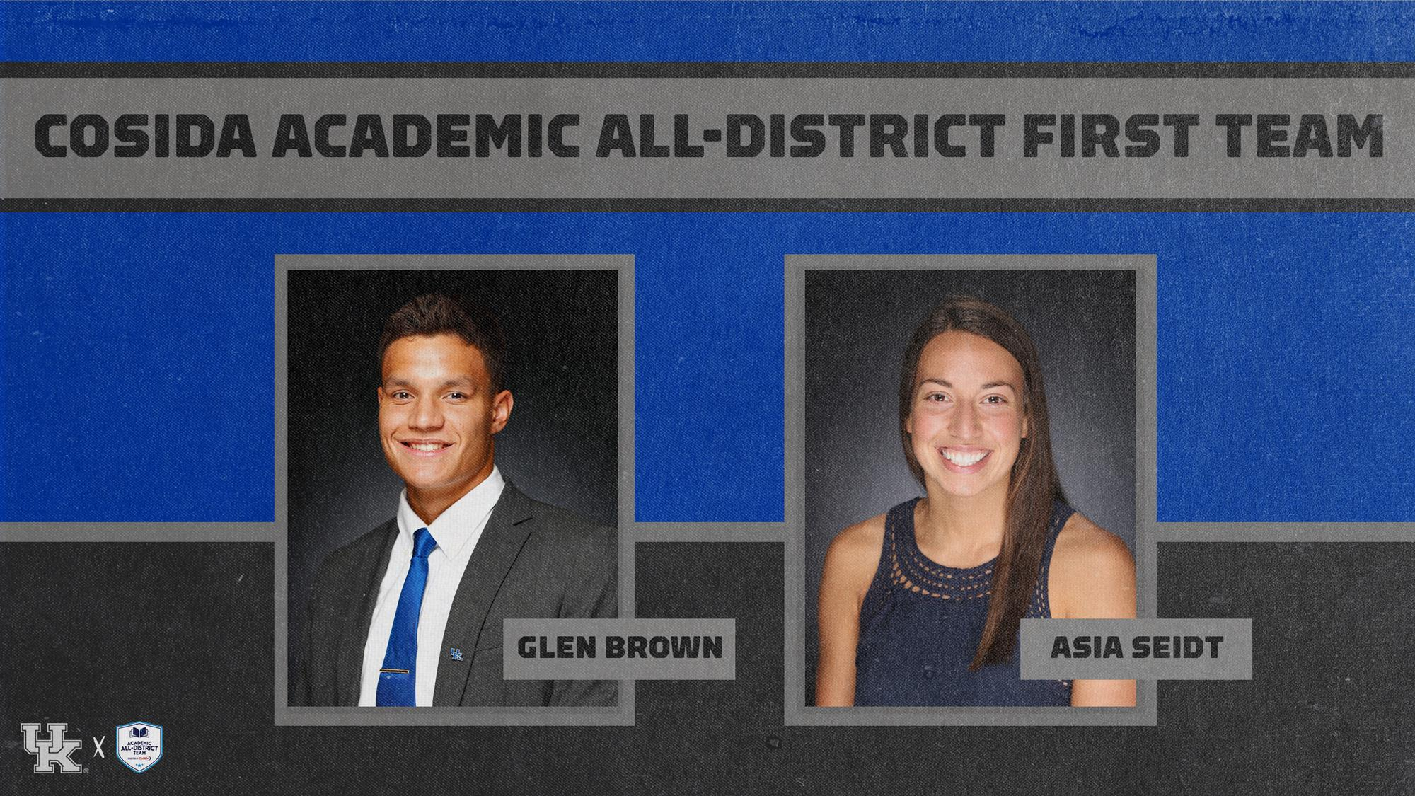 Brown, Seidt Named to CoSIDA Academic All-District At-Large First Team