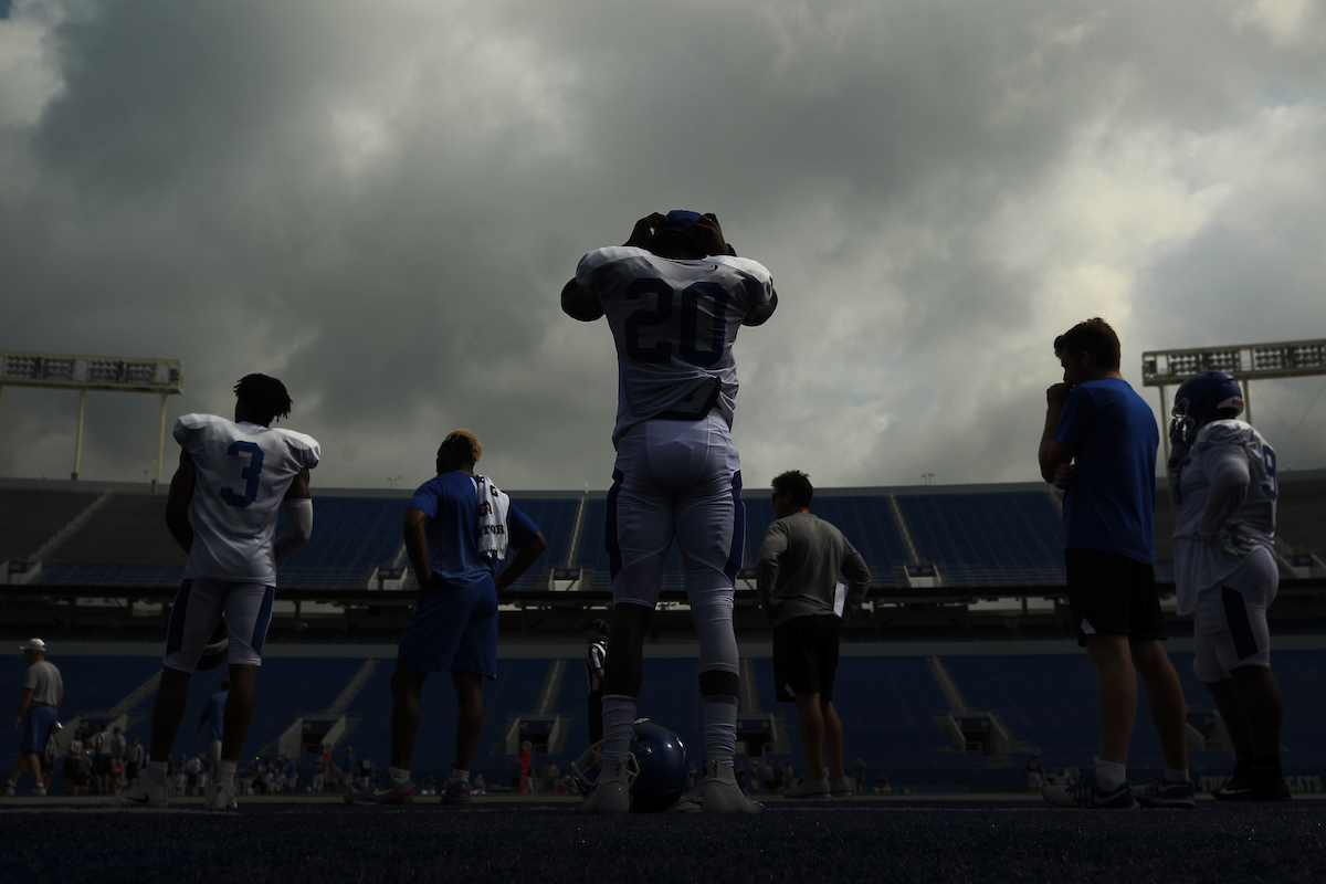The University of Kentucky football team holds a inter-squad scrimmage on Saturday, August 18th, 2018 at Kroger Field in Lexington, Ky.

Photo by Quinlan Ulysses Foster I UK Athletics