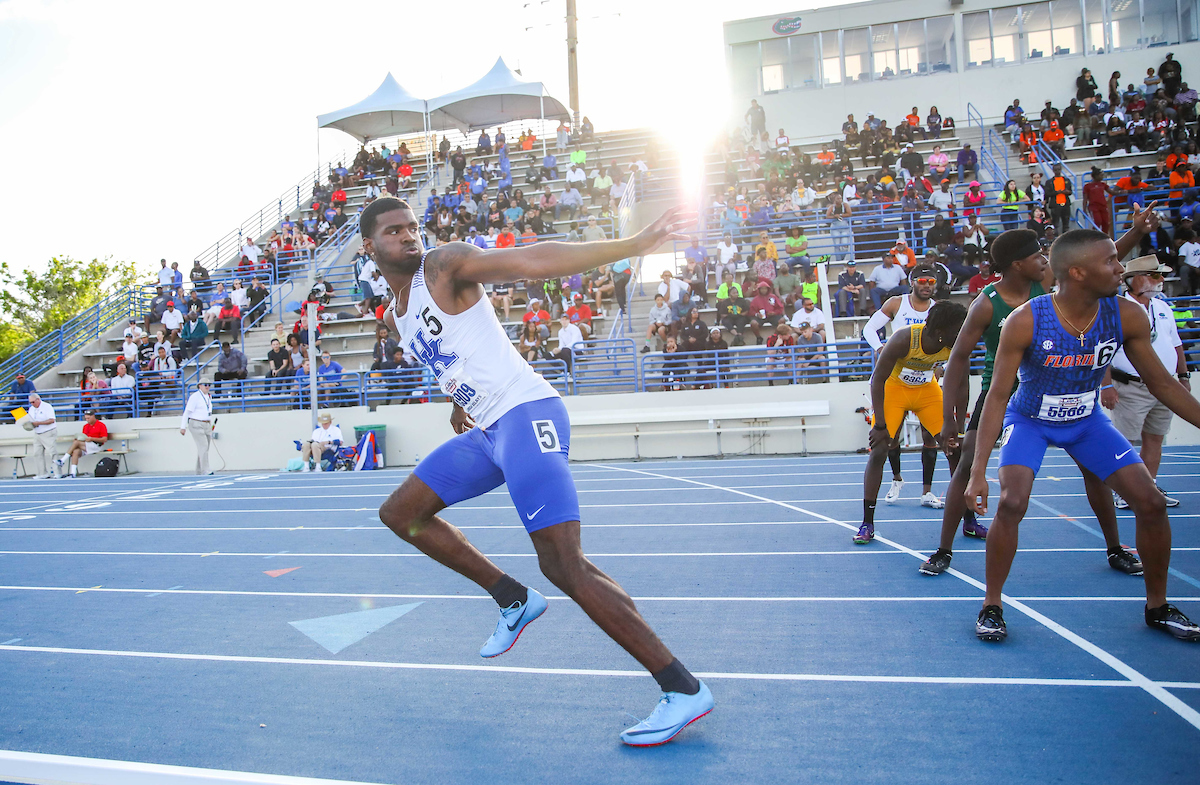 during the Pepsi Florida Relays at James G. Pressly Stadium on Friday, March 29, 2019 in Gainesville, Fla. (Photo by Matt Stamey)