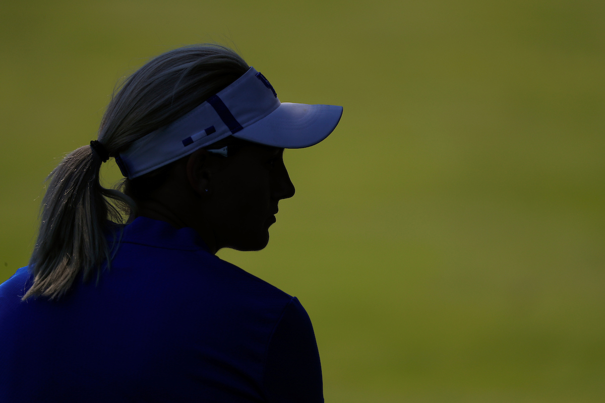 Claire Carlin.

Women's golf practice.

Photo by Chet White | UK Athletics