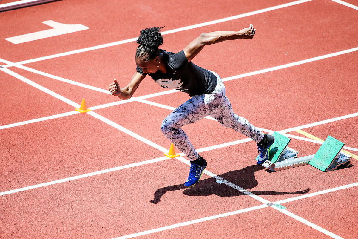 Jasmine Camacho-Quinn.

NCAA Track and Field Outdoor National Championships. Eugene, Oregon. Tuesday, June 5, 2018.

Photo by Chet White | UK Athletics