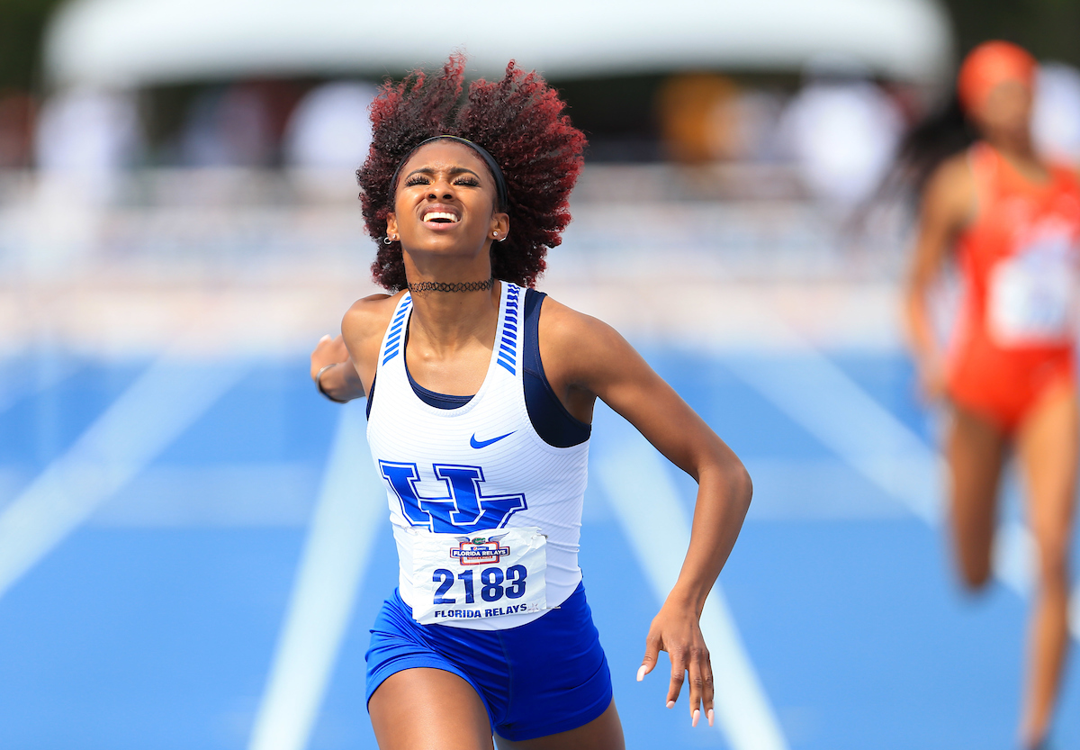 during the Pepsi Florida Relays at James G. Pressly Stadium on Friday, March 29, 2019 in Gainesville, Fla. (Photo by Matt Stamey)