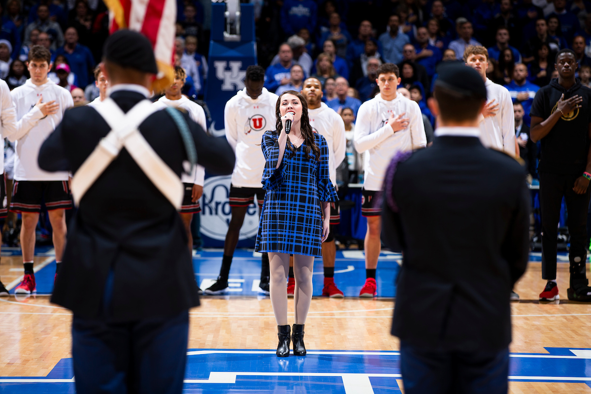 National Anthem.

Kentucky beat Utah 88-61 on Saturday, December 15, 2018, in Lexington's Rupp Arena.

Photo by Chet White | UK Athletics