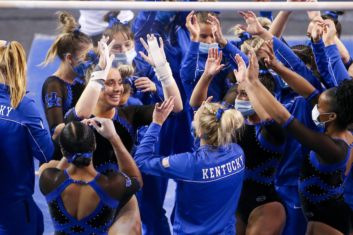 Shealyn Luksik.

Kentucky beats Auburn 196.225 - 194.550.

Photo by Hannah Phillips | UK Athletics