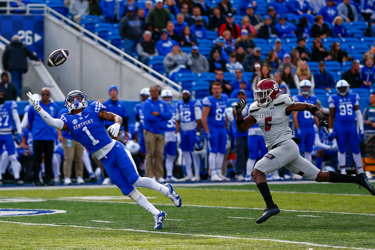 Wan'Dale Robinson. 

Kentucky beat New Mexico State 56-16.

Photo By Barry Westerman | UK Athletics