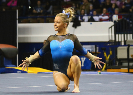 Mollie Korth.

The University of Kentucky gymnastics team falls to Auburn 196.000-196.125 on Friday, February 1st, 2019.

Photo by Noah J. Richter | UK Athletics