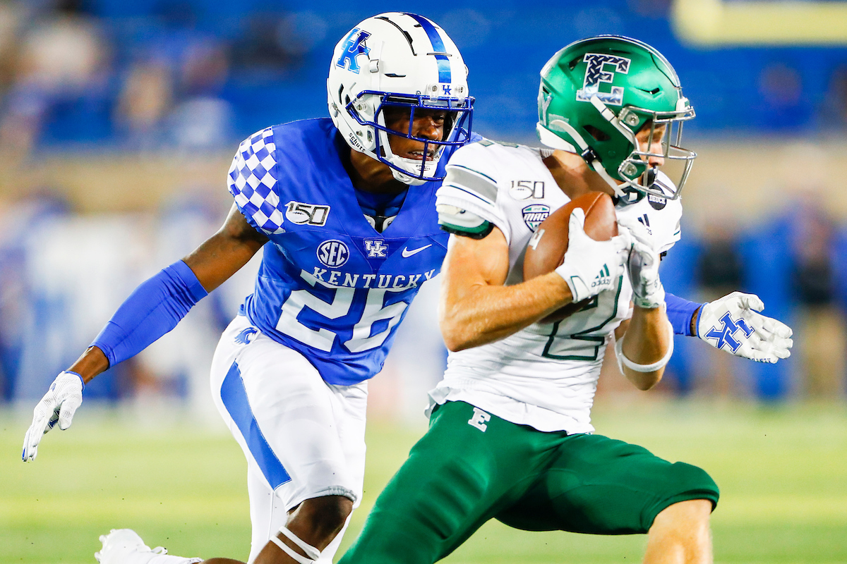 Brandin Echols.

UK beat EMU 38-17.

Photo by Chet White | UK Athletics