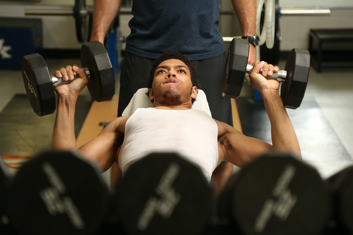 Quade Green.

Big Blue Caravan. Somerset, Ky. Somerset Kroger. June 21, 2018.

Photo by Chet White | UK Athletics