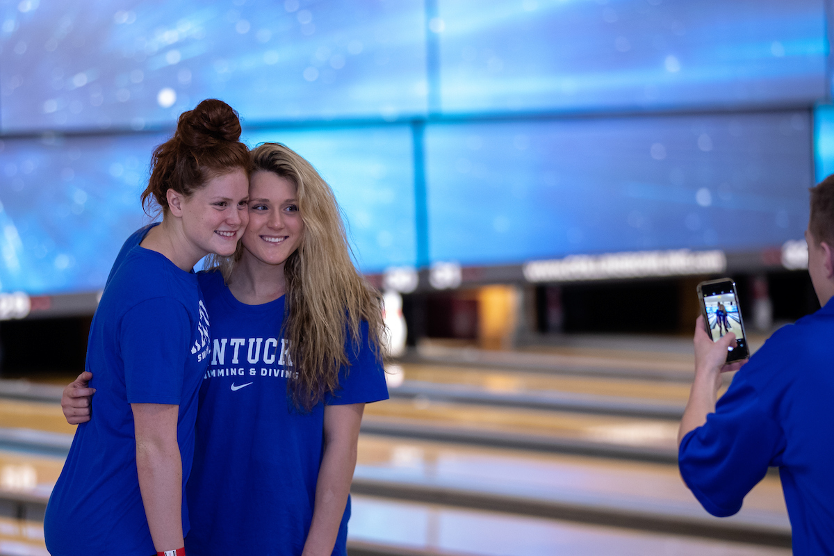 UK athletes bowl with members of Special Olympics at Collins Bowling Alley on , Saturday Dec. 8, 2018  in Lexington, Ky. Photo by Mark Mahan
