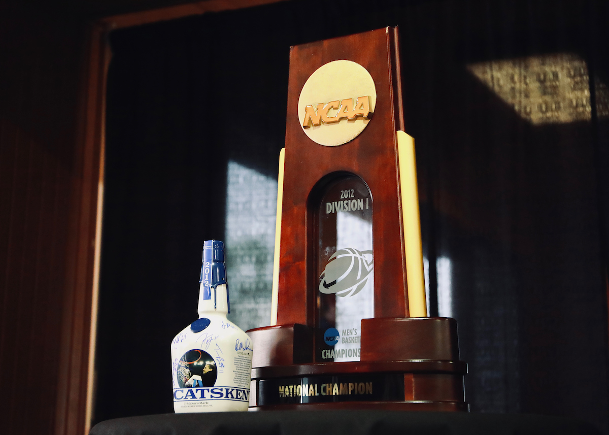 Members of the 2012 national championship team at the 2019 Maker's Mark Bottle signing event.

Photo by Noah J. Richter | UK Athletics
