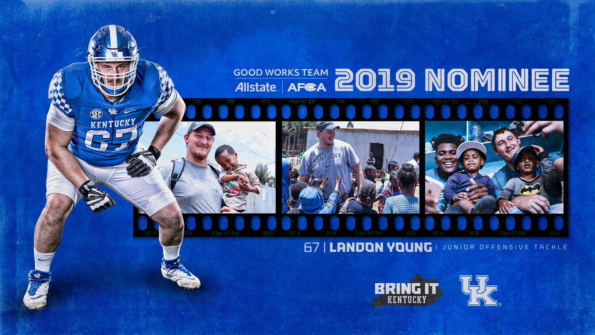 Landon Young Nominated for 2019 Allstate AFCA Good Works Team