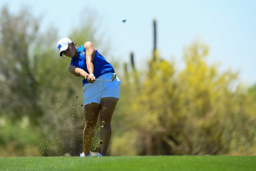 Maria Villanueva Aperribay.

The Kentucky women's golf team competes in the first round of the NCAA Championship finals at Grayhawk Golf Club in Scottsdale, Arizona.

Photo by Tim Cowie