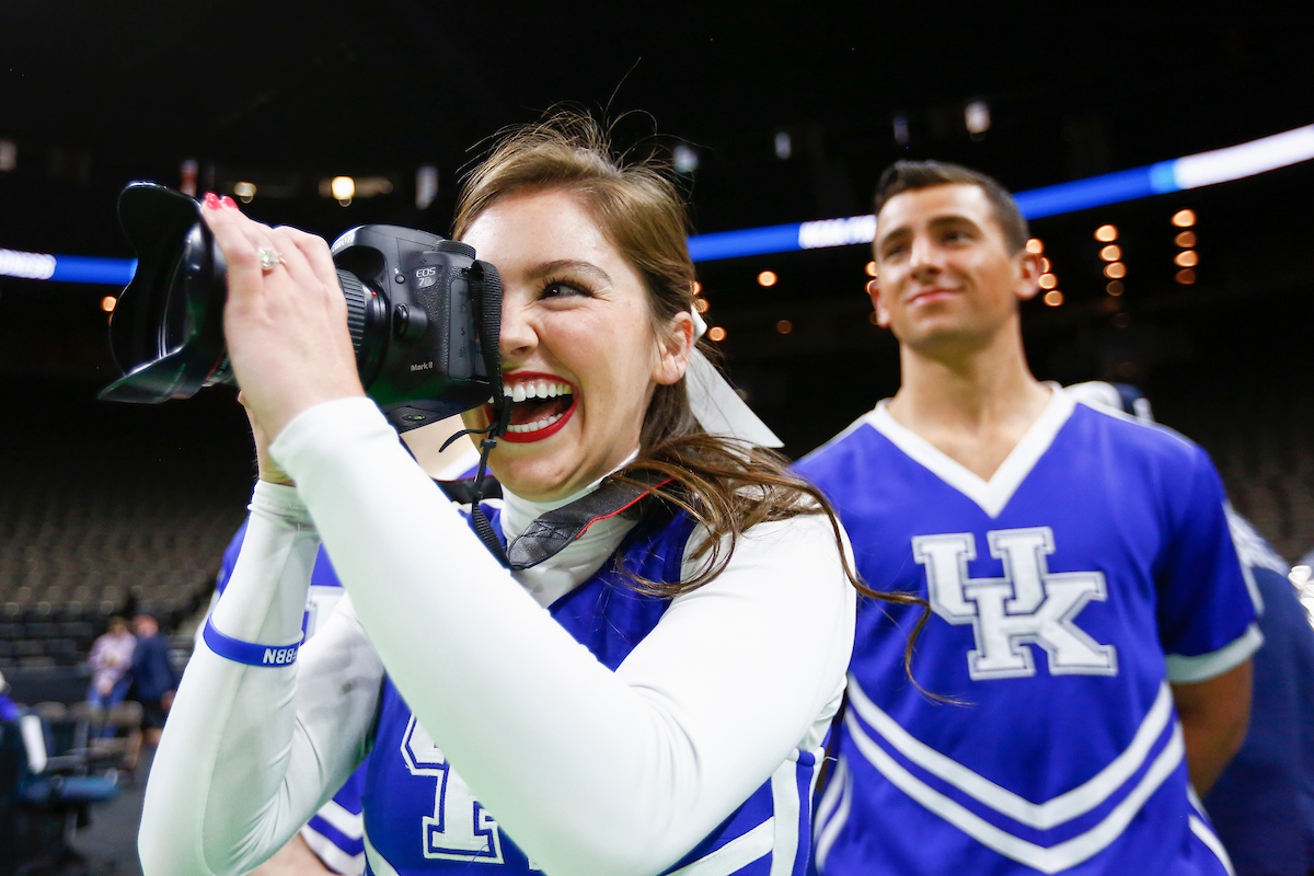 Cheerleaders.

Practice and pressers. 

Photo by Chet White | UK Athletics