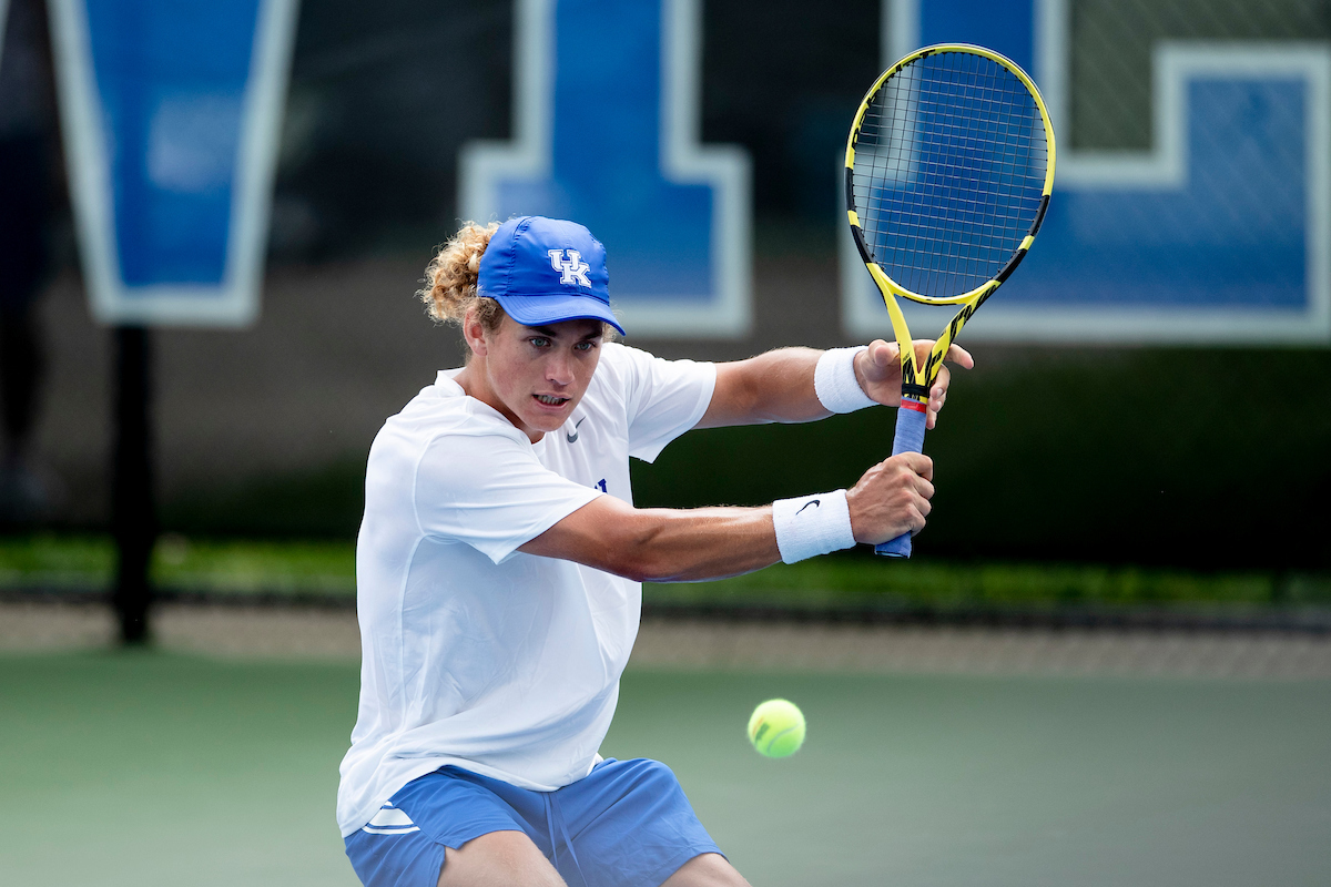 Liam Draxl.

Kentucky beat DePaul 4-0 in the first round of the 2022 NCAA Men’s Tennis Tournament.

Photo by Elliott Hess | UK Athletics