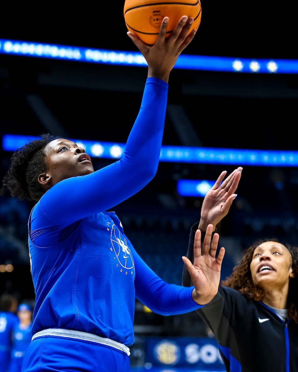 Olivia Owens.

Kentucky shootaround day one for the SEC Tournament.

Photo by Eddie Justice | UK Athletics