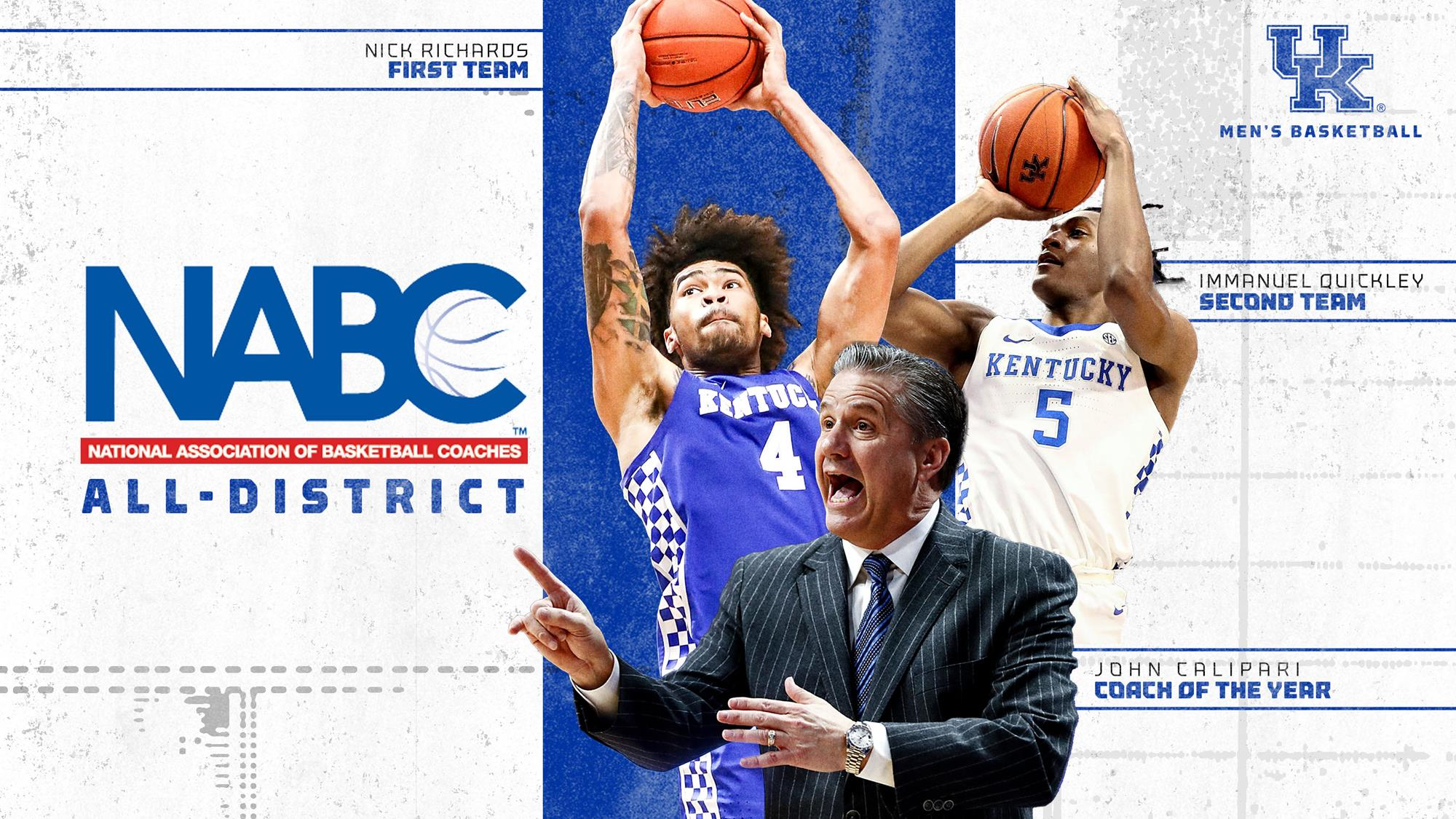 Three from UK Men’s Basketball Honored with NABC District Awards