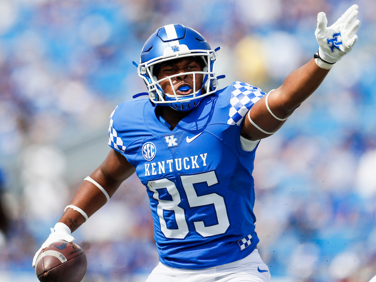 Jordan Dingle.

UK beat ULM 45-10.

Photos by Chet White | UK Athletics