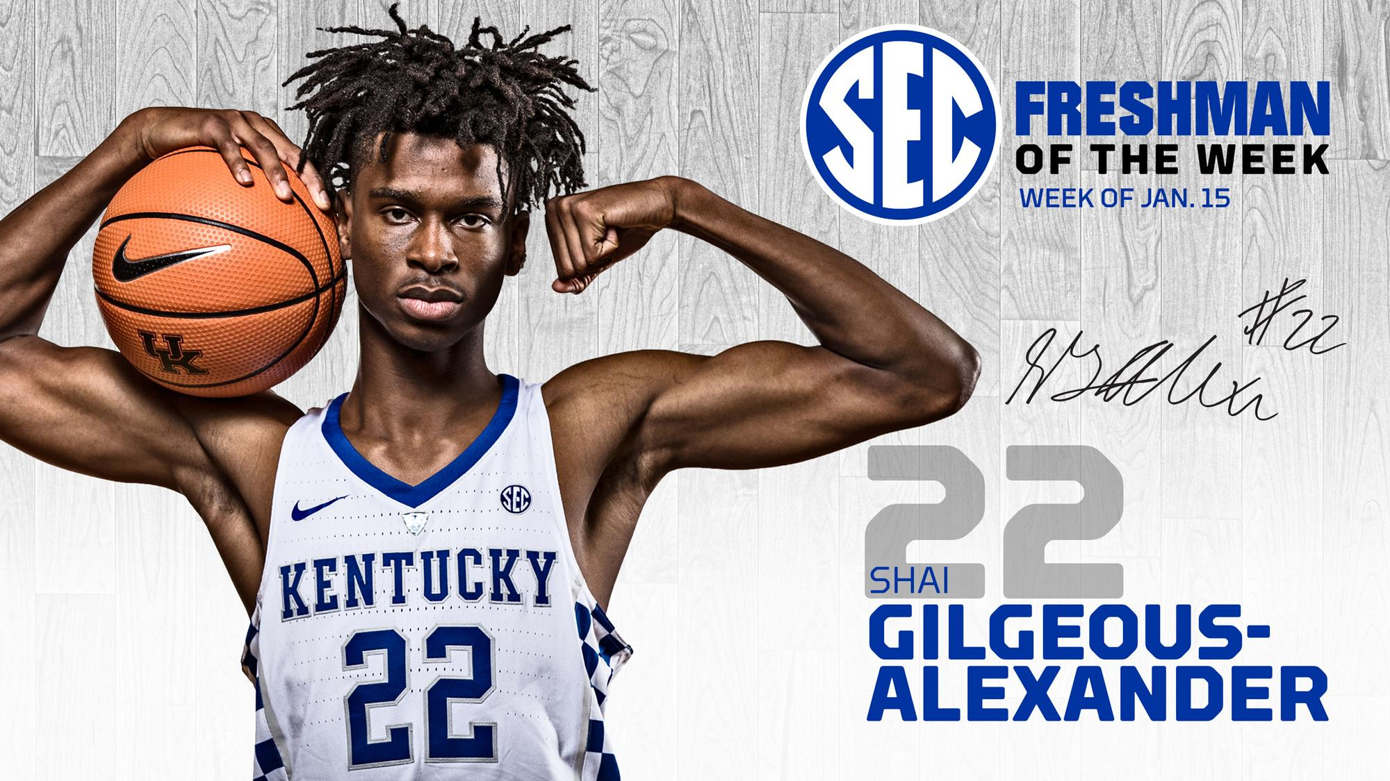 Gilgeous-Alexander Tabbed SEC Freshman of the Week