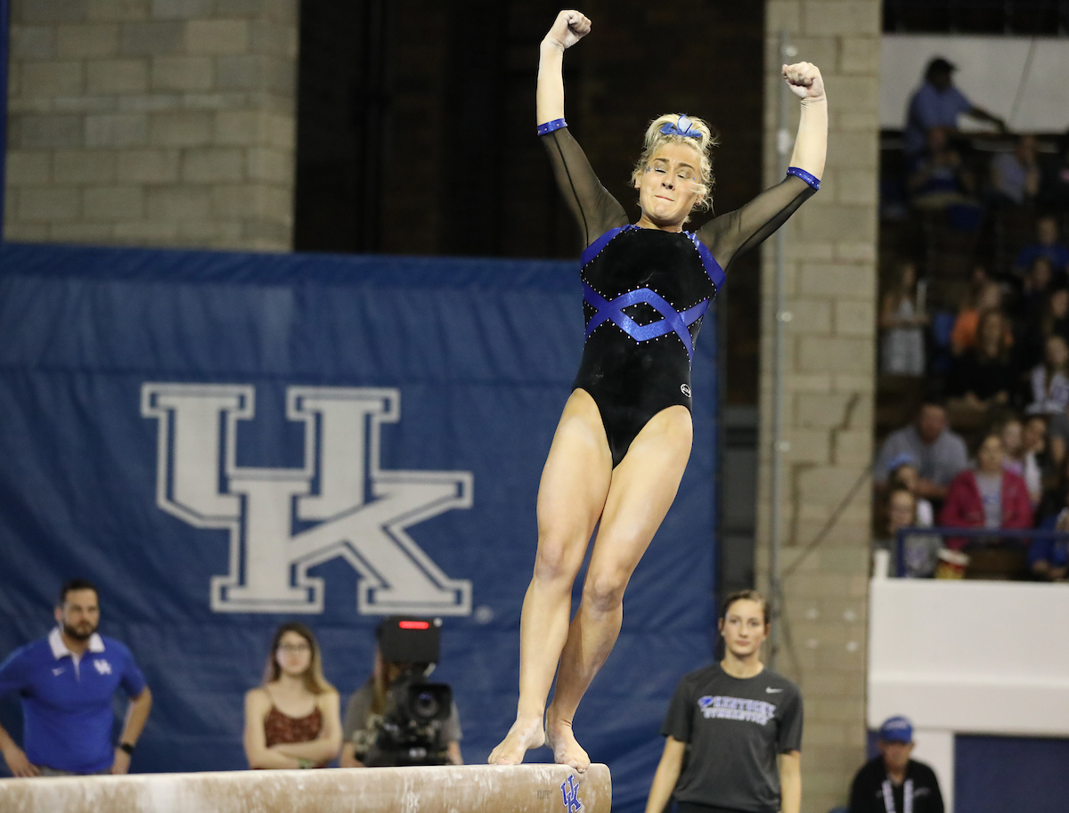 ALEX HYLAND.

The University of Kentucky gymnastics team defeats Missouri on Friday, February 23, 2018 at Memorial Coliseum in Lexington, Ky.

Photo by Elliott Hess | UK Athletics