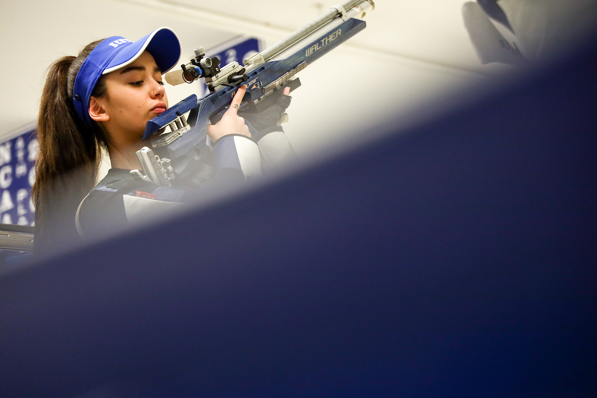 Ruby Gomes. 

Kentucky vs Morehead State rifle.

Photo by Eddie Justice | UK Athletics