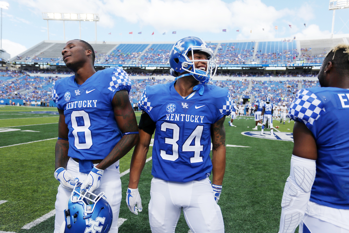 Jordan Jones, Derrick Baity

UK football beats Murray State 48-10.

Photo by Britney Howard | UK Athletics
