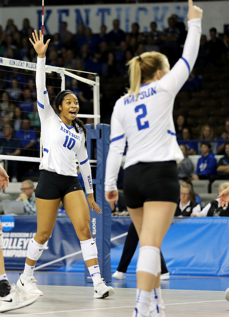 Caitlyn Cooper

UK volleyball beats Murray State in the first round of the NCAA Tournament.  

Photo by Britney Howard  | UK Athletics