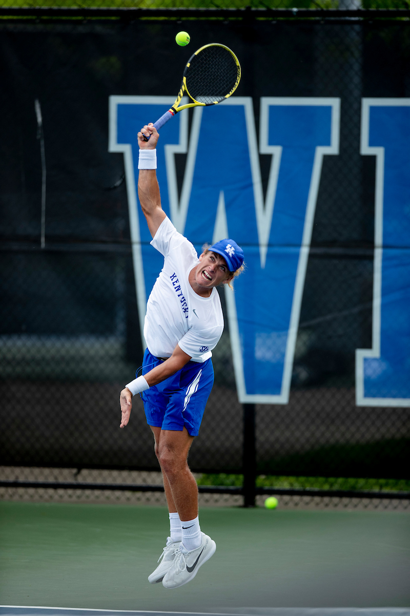 Liam Draxl.

Kentucky beat DePaul 4-0 in the first round of the 2022 NCAA Men’s Tennis Tournament.

Photo by Elliott Hess | UK Athletics