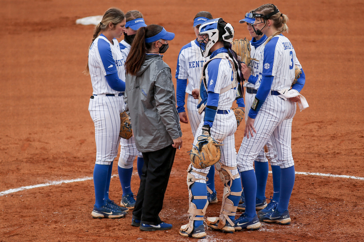 Coach Rachel Lawson.

Kentucky beats Georgia 11 - 3.

Photo by Sarah Caputi | UK Athletics