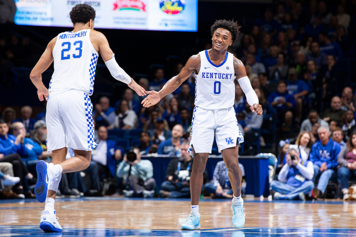 EJ Montgomery. Ashton Hagans.

Kentucky beat Fairleigh Dickinson.

Photo by Chet White | UK Athletics