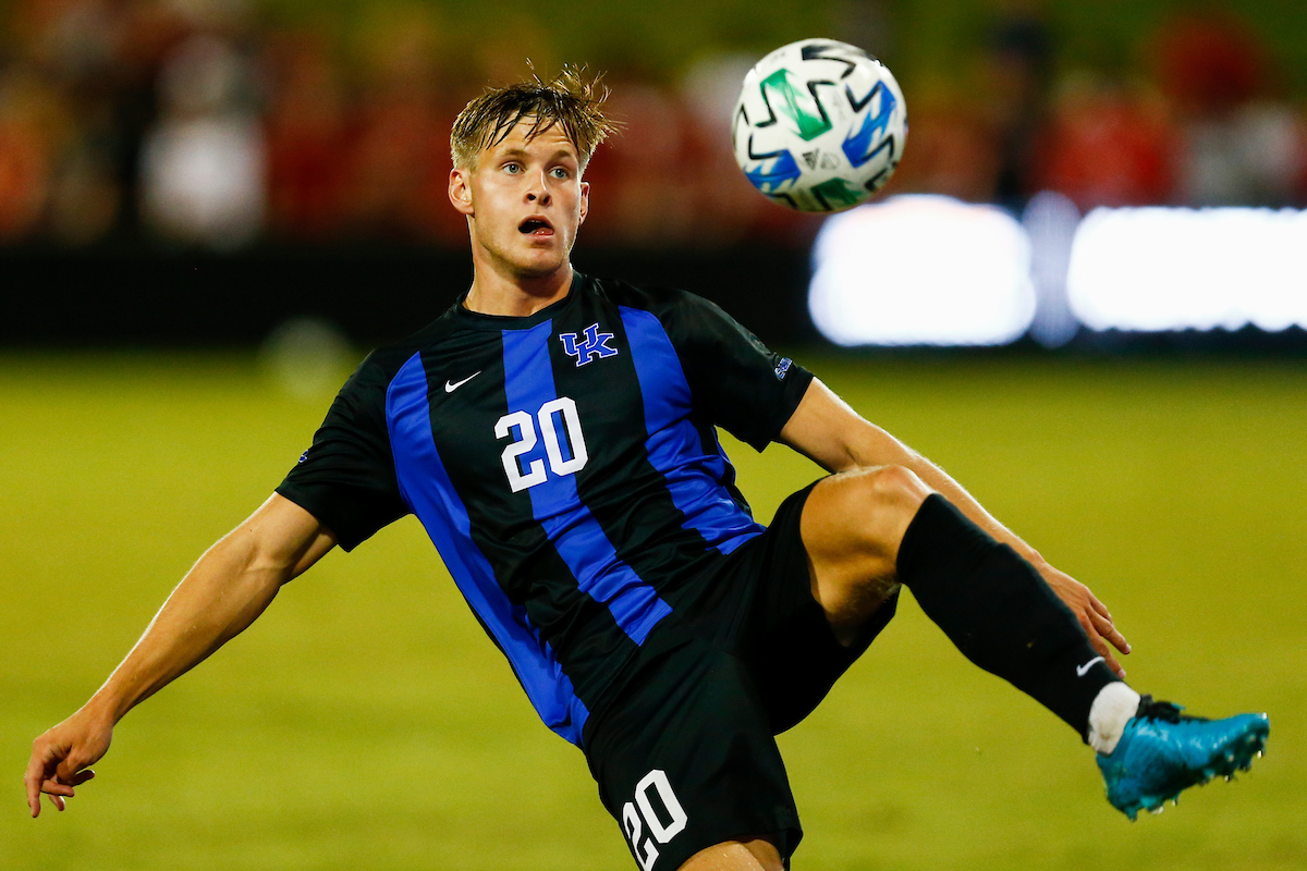 Oliver Juul. 

Kentucky Beat Louisville 3-1. 

Photo By Barry Westerman | UK Athletics